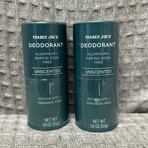Trader Joe’s, aluminum free deodorant, unscented. Brand new and sealed.